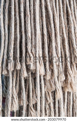 Closeup frayed rope