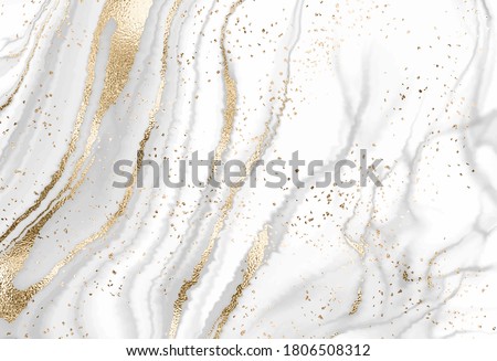 Minimalist gray marble canvas abstract painting background with gold texture.