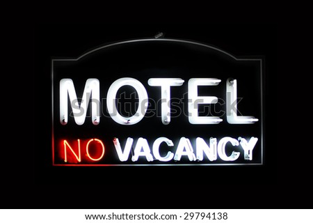 Motel no vacancy neon sign