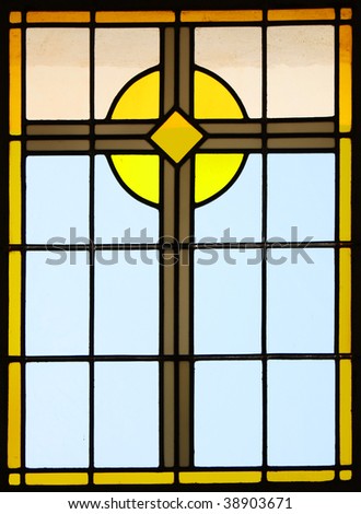 Stained glass from inside a church