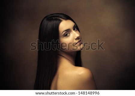 young woman natural beauty portrait small amount of grain added