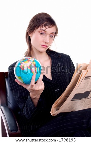 young business woman looking where to invest