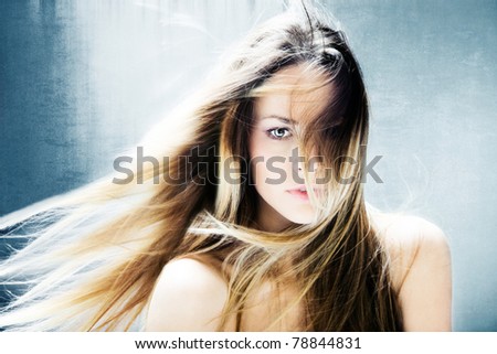beautiful blond hair fantasy woman portrait