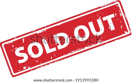 Sold Out red rectangular filled rubber stamp icon isolated on white background. Sold out square stamp symbol.