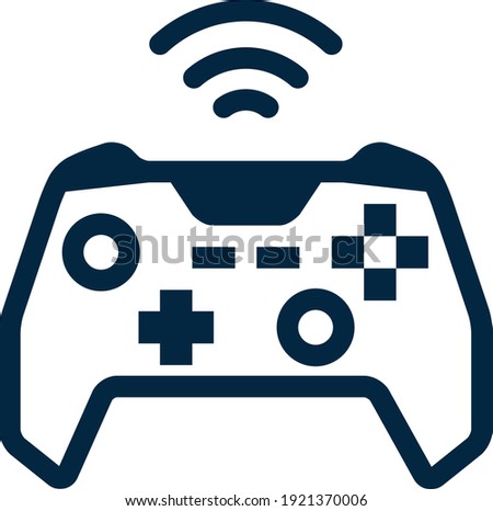 Gamepad wireless for control computer games and video games console simple line icon isolated on white background. Modern wireless game pad or game controller icons. Pixel Perfect
