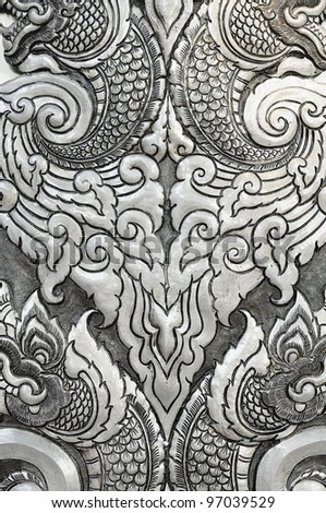 Texture Decorative Art of Lanna Thai. Engraving of the silver value.