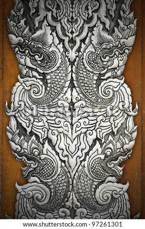 Texture Decorative Art of Lanna Thai. Engraving of the silver value.