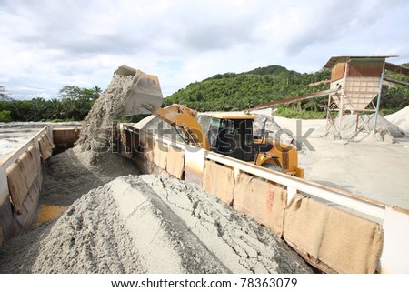 Bulldozer in open-pit cooper mine