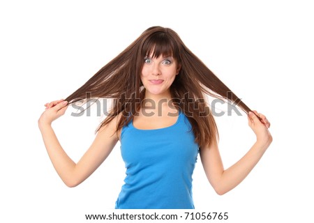Beautiful teenager with tufts of hair