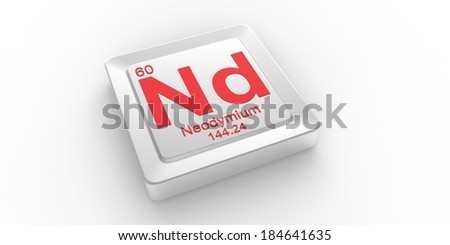 Nd symbol 60 material for Neodymium chemical element of the periodic table