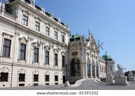Famous Belvedere castle in Vienna, Austria. Belvedere is large collection gallery of famous artists (Gustav Klimt for example)