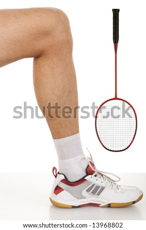 Team badminton isolated in studio on a white background.