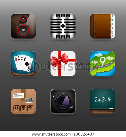 Set of icons (appendices and services) for smartphone. Set 4.