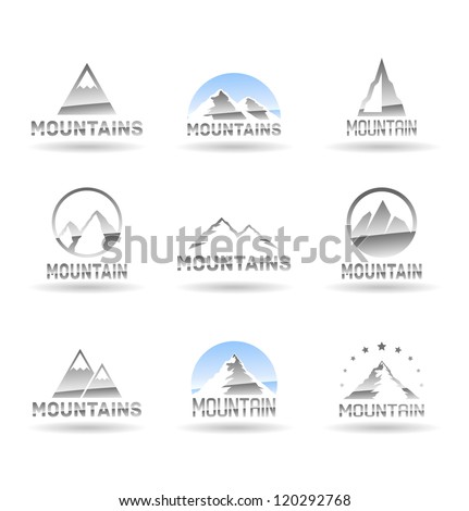 Mountain icons set. Vol 2.