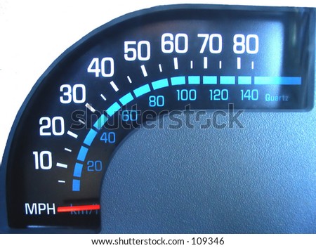 speedometer on the dashboard
