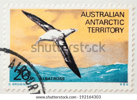 AUSTRALIA - CIRCA 1973:A Cancelled postage stamp from Australia illustrating Antarctic Food Chains and Explorers, issued in 1973.