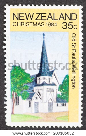 NEW ZEALAND - CIRCA 1984: A Cancelled postage stamp from New Zealand illustrating Christmas, issued in 1984.