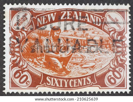 NEW ZEALAND - CIRCA 1989: A Cancelled postage stamp from New Zealand illustrating New Zealand Heritage, issued in 1989.