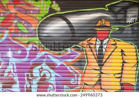 ADELAIDE, AUSTRALIA - January 05 2015: Street art by unidentified artist. Adelaide local councils recognises the importance of street art in creating a vibrant city.