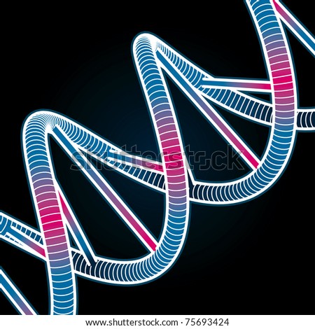 Glowing Dna Symbol On Black Background. Vector Illustration - 75693424 ...