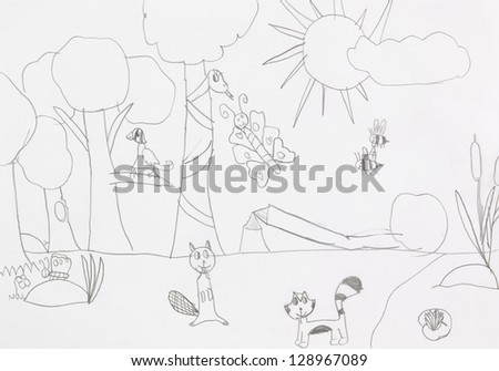 Child graphic drawing of nature