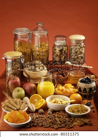 Seeds,legumes,fruit for macrobiotic cuisine
