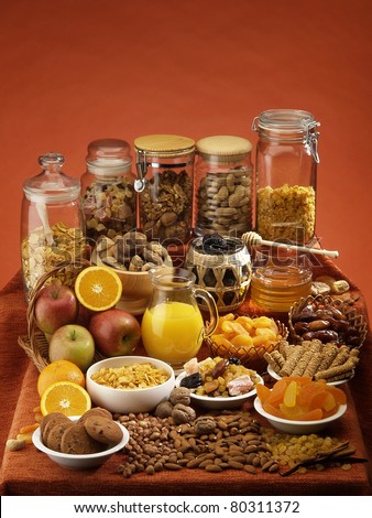 Seeds,legumes,fruit for macrobiotic cuisine