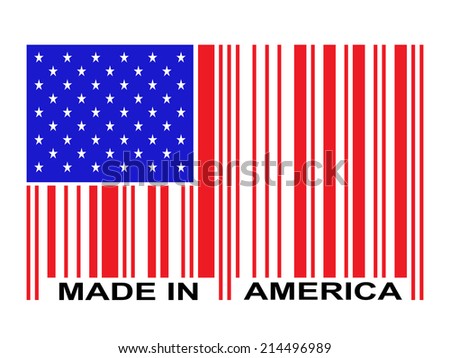 Made in america stars and stripes flag barcode