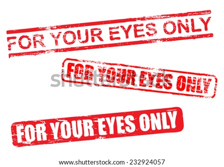 For your eyes only vector rubber stamp illustrations 