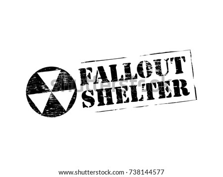 Fallout shelter grungy rubber stamp symbol
