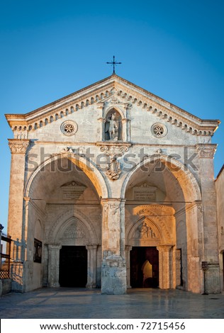 Church entrance in Monte Sant\'Angelo (south Italy)