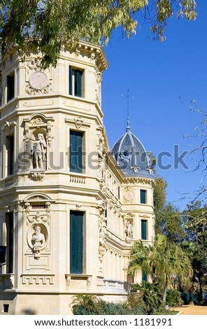 Elaborate and ornate architecture and building of Jerez horse riding school in Spain