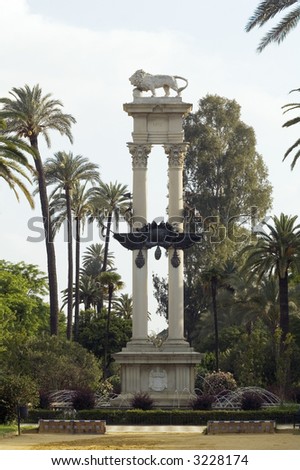 monument dedicated to the discovery of america located in the gardens of murillo of Seville