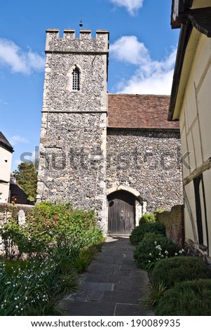 CANTERBURY,UK-APRIL 17: Canterbury\'s St Peters Church built over 900 years ago in the heart of the famous city.Canterbury is one of the top visitor destinations in the UK. April 17, 2014 Canterbury UK