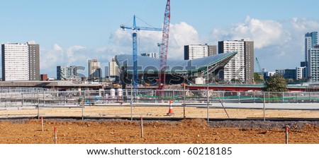 LONDON, UK-AUGUST 29: The Olympic Aquatic Center Under Construction Ready For The 2012 Olympic Games Which Will Be Held In The City Of London, August 29, 2010
