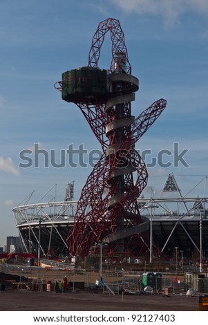 LONDON, UK -JANUARY 6:The Olympic Park with The Orbit Tower and Olympic Stadium,  being prepared for The 2012 Olympic Games which will be held in the city of London, June 5, 2010, London, UK