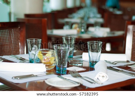 A view of an elegant table arrangement at the restaurant