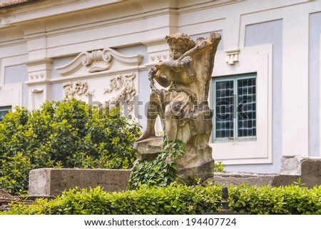 FLORENCE, ITALY - MAY 08, 2014: Sculpture in the Boboli gardens, are one of the most famous works of landscape art of the XVI century.