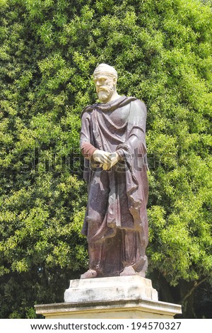 FLORENCE, ITALY - MAY 08, 2014: Sculpture in the Boboli gardens, are one of the most famous works of landscape art of the XVI century.
