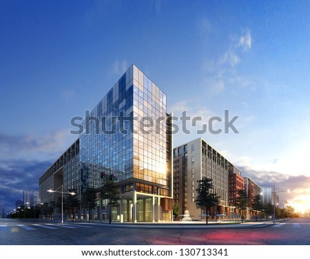 Similar – Image, Stock Photo Modern exterior facade with half closed blinds