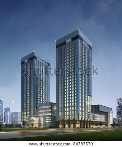 Similar – Image, Stock Photo Tower made of glass, internal stairs, many people on the steps, light blue sky, building complex connects to the tower, steel construction