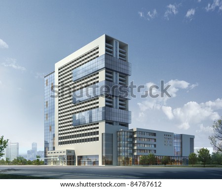 Similar – Image, Stock Photo Tower made of glass, internal stairs, many people on the steps, light blue sky, building complex connects to the tower, steel construction