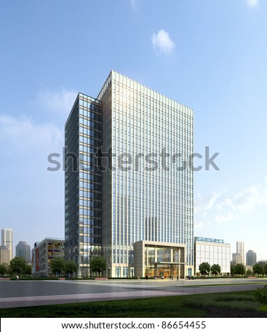 Similar – Image, Stock Photo Tower made of glass, internal stairs, many people on the steps, light blue sky, building complex connects to the tower, steel construction