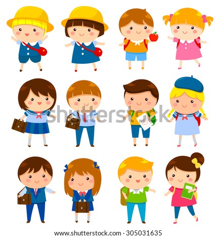 Students Standing Cartoon clip art Free Vector / 4Vector