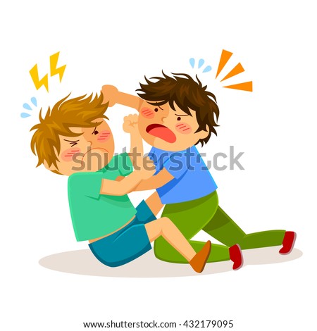 two boys hitting each other on a fight