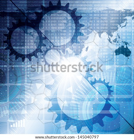 Abstract tech binary blue background