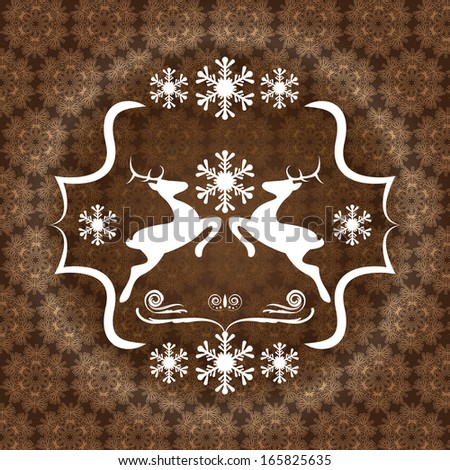 Abstract winter brown background with snowflakes pattern