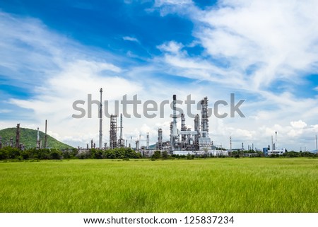 Image, Stock Photo Industrial plant with smoking chimneys, CO2 emissions, global warming, climate change