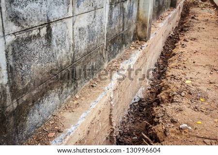 crack cement wall and road