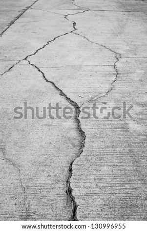 cracked cement road